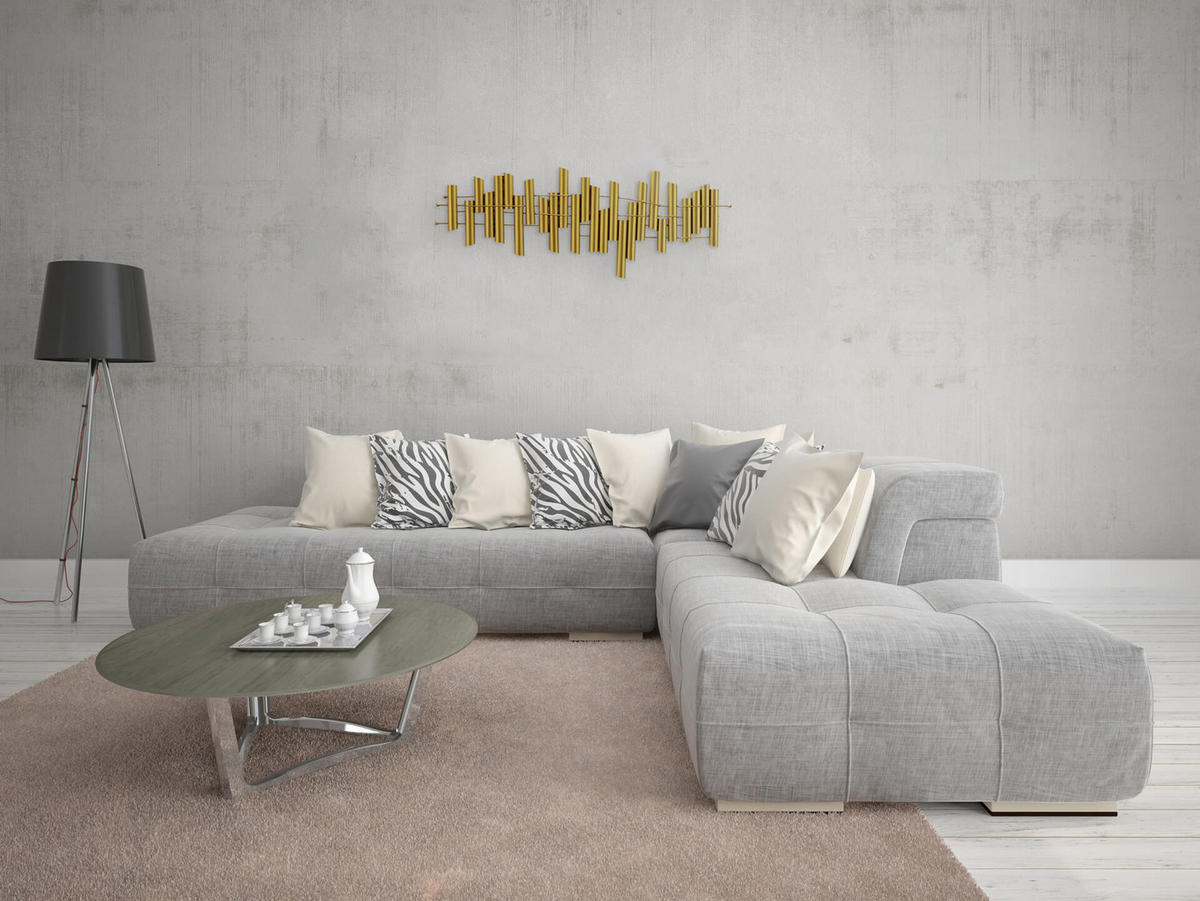 WANDDEKO Gold 115/38 cm - Goldfarben, Metall (2.21/38/5cm) - KUNSTLOFT