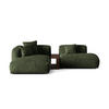ECKSOFA modular links Martina aus Samt grün 2 Sitzplätze - Grün, Textil (176/285cm) - Micadoni