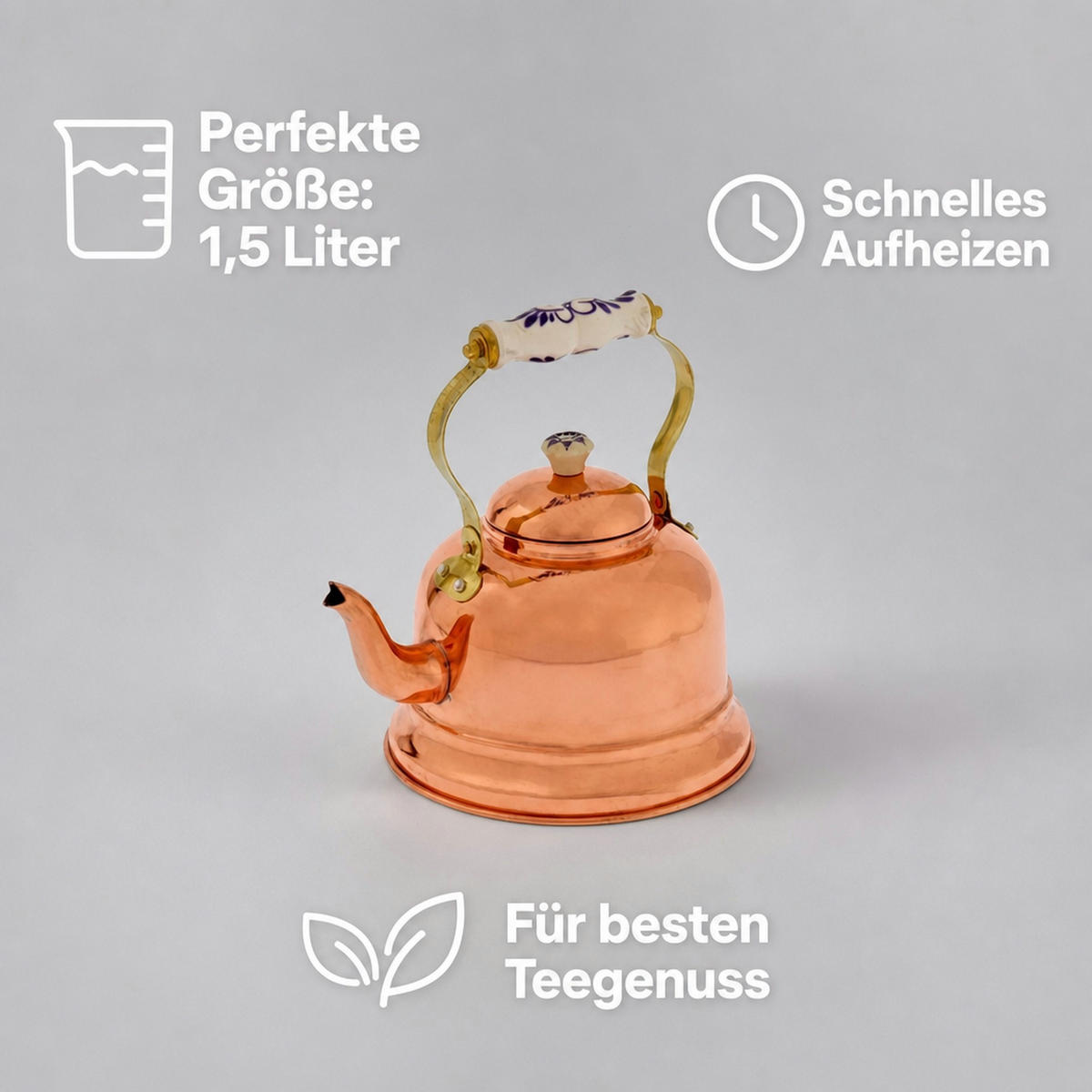 WASSERKESSEL - Kupferfarben, Keramik/Metall (20cm) - ich-zapfe