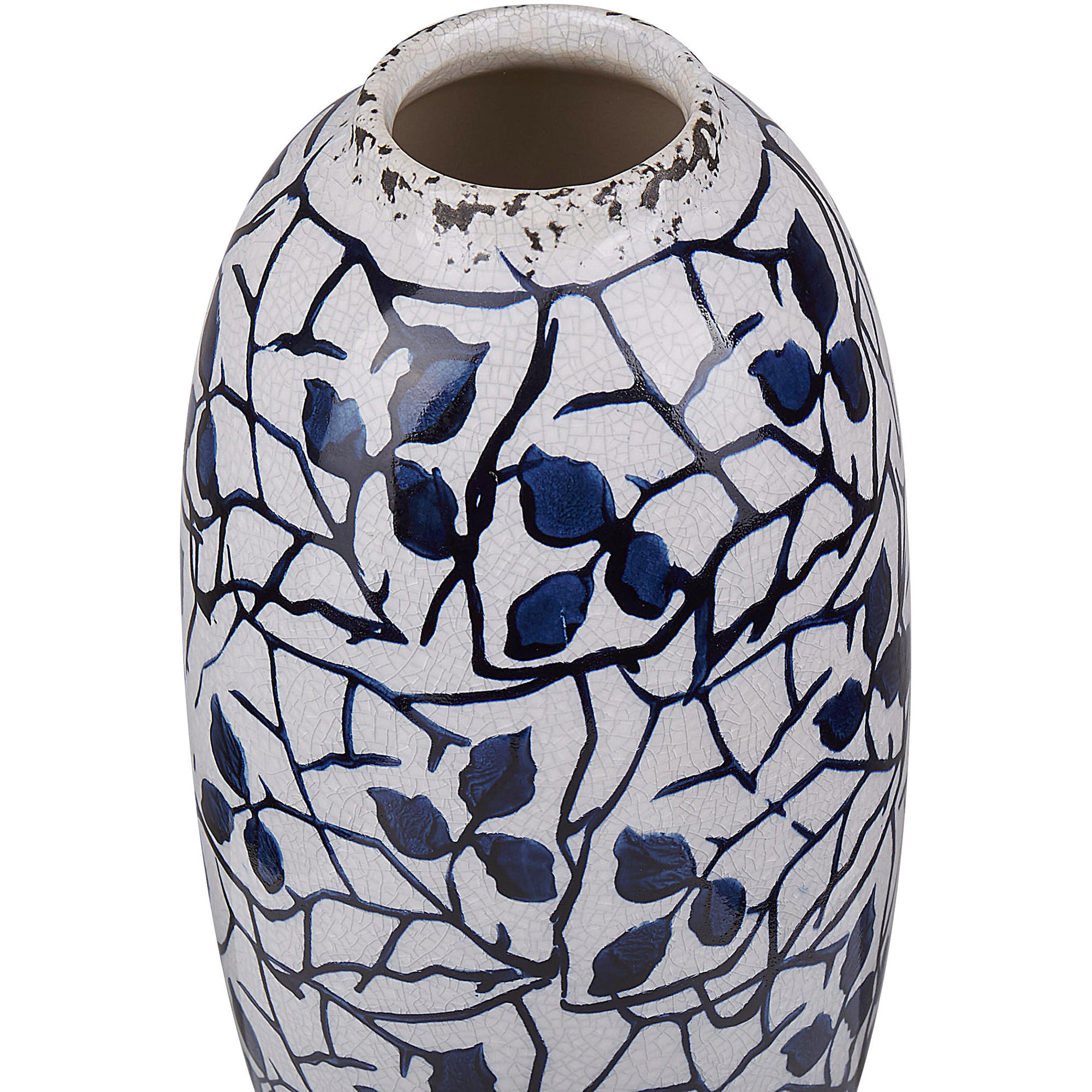 BLUMENVASE Steinzeug weiß Mutilene - Weiß, Keramik (25cm) - Beliani