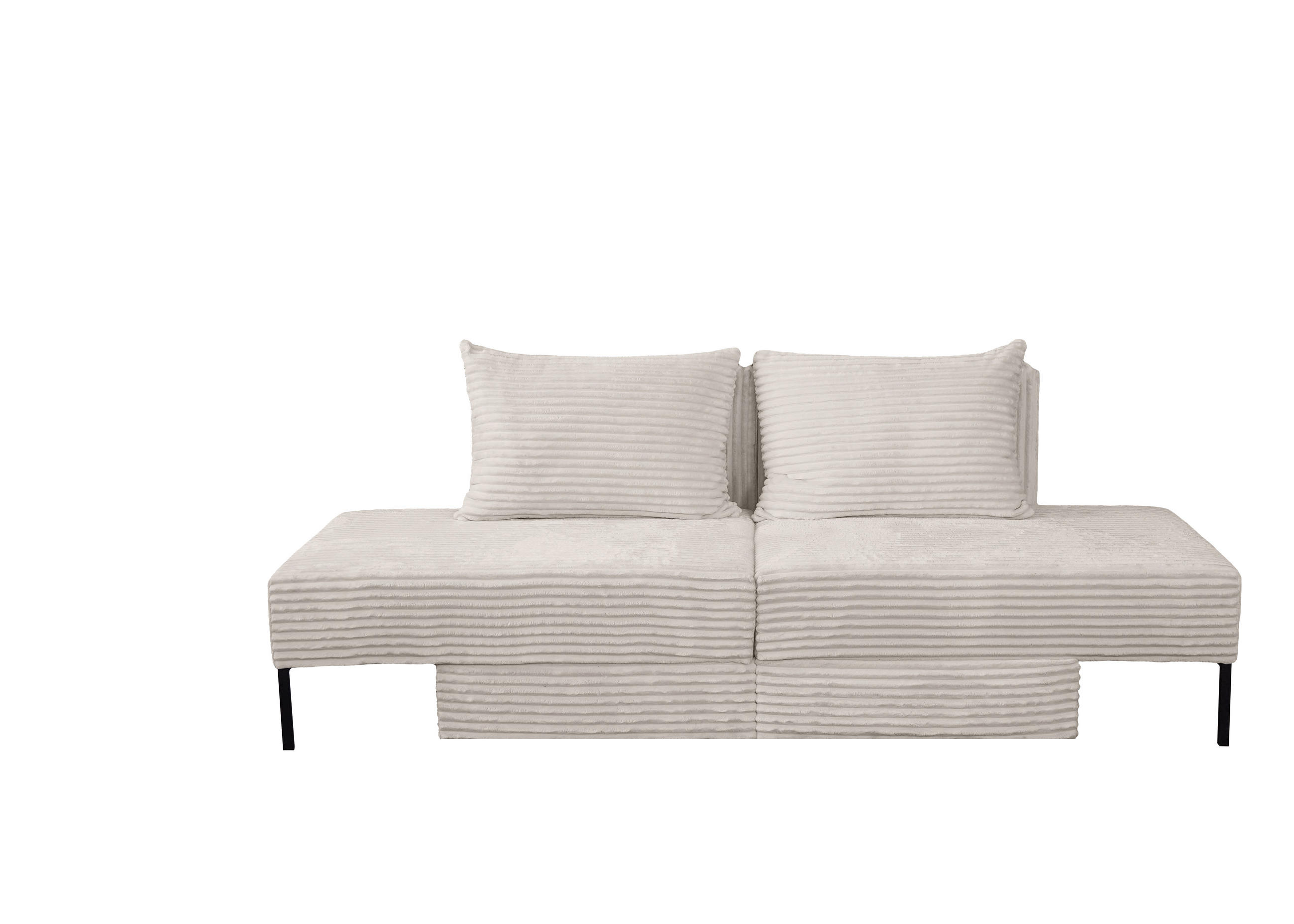SOFA Mit Schlaffunktion MOOKA 4in1-Multifunktions-System Stoff Velo Ecru - Ecru, Holz/Textil (240/87/103cm) - Kaiser Möbel