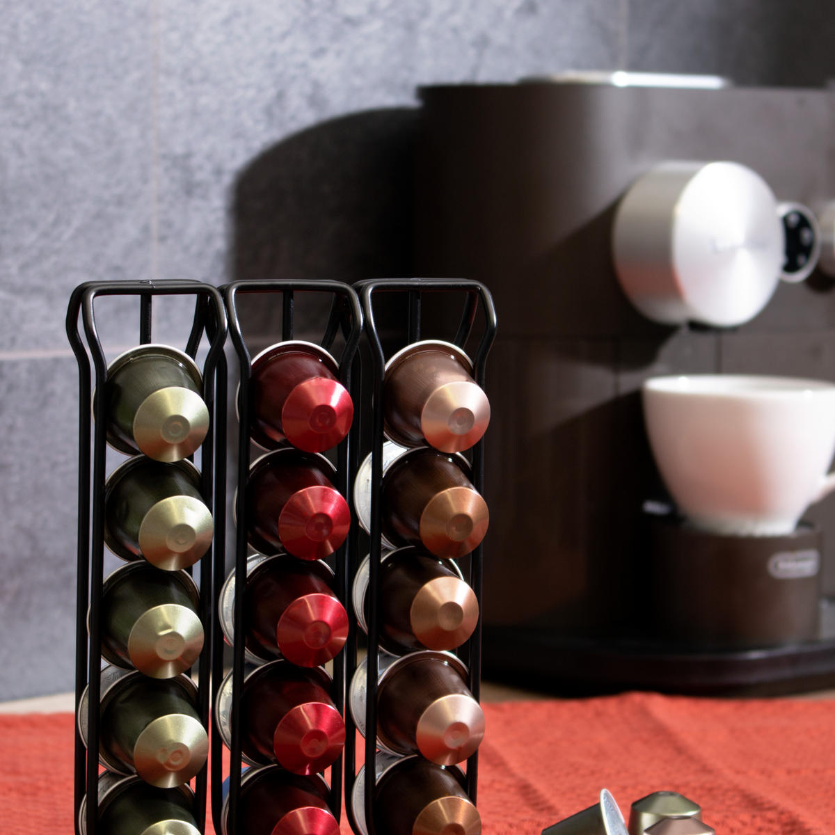 KAPSELSTÄNDER, für Nespresso, schwarz, Metall - Schwarz, Metall (16/20.5/9.5cm) - bremermann