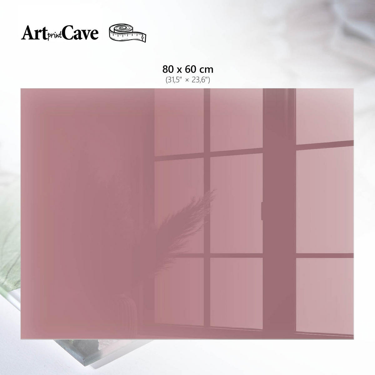 GLASPLATTE 80x60 cm – Altrosa - Blau, Glas (0.4/80/60cm) - ArtPrintCave