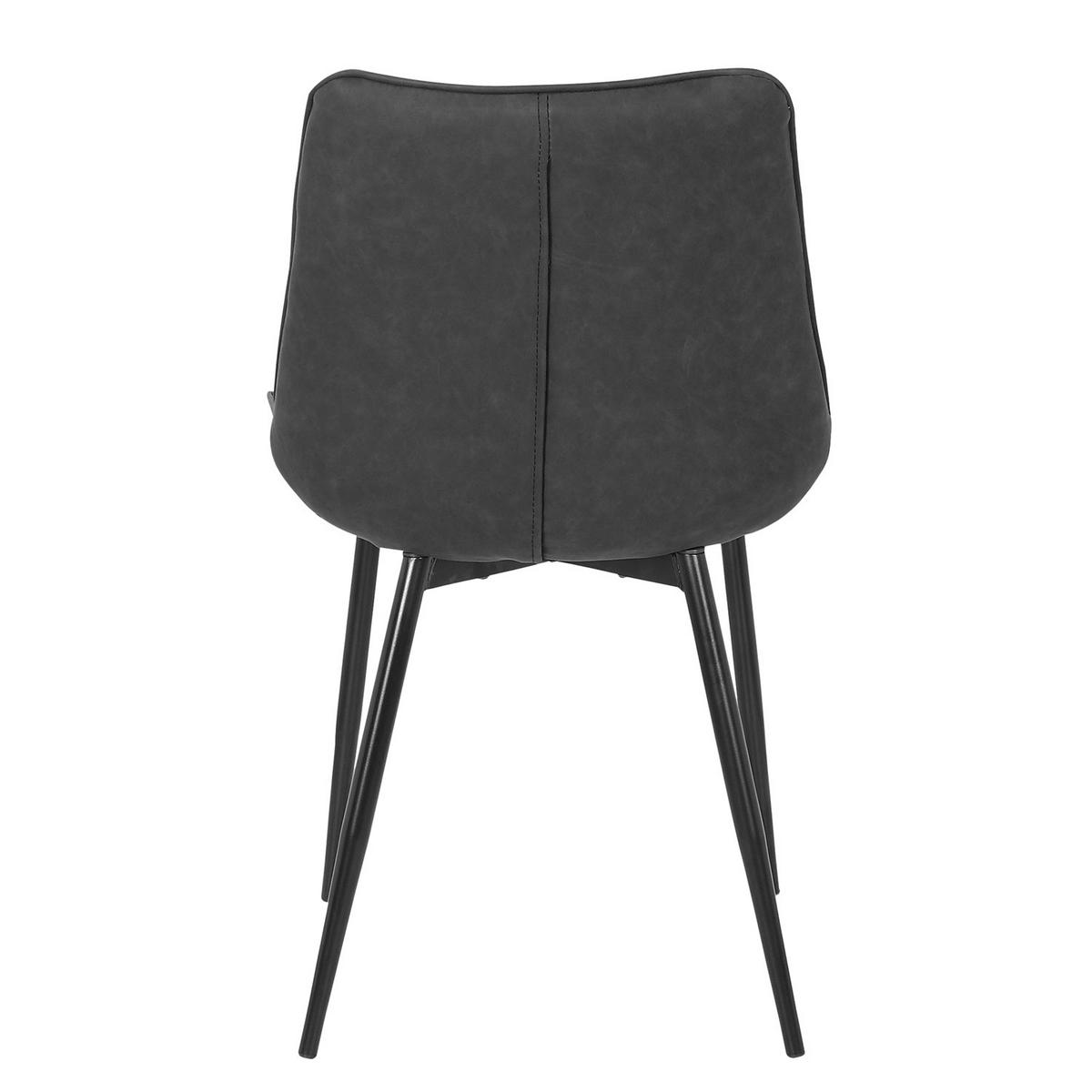 POLSTERSTUHL - Kunstleder - Dunkelgrau, Kunststoff/Metall (53/81/60cm) - home24