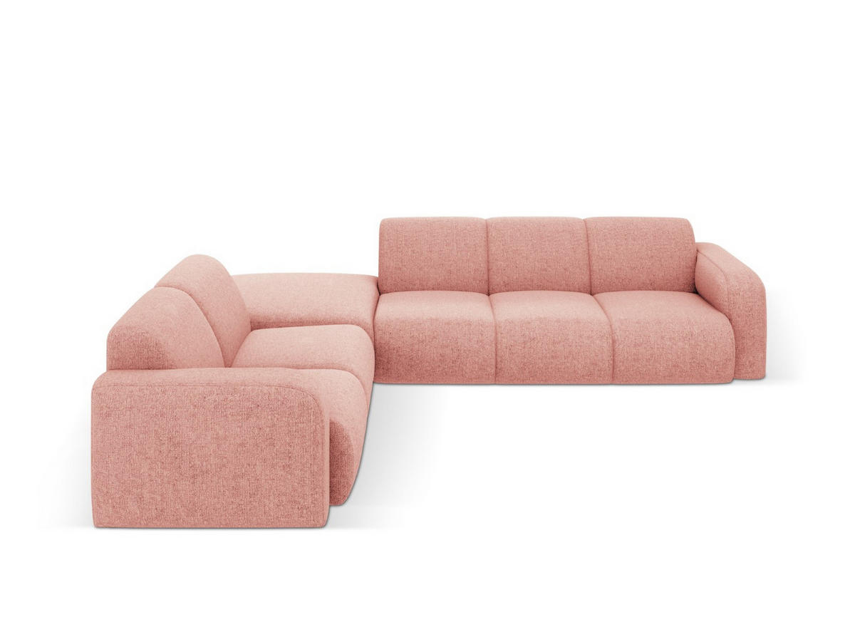 ECKSOFA links Molino aus Chenille-Stoff rosa 6 Sitzplätze - Pink, Textil (250/315cm) - Micadoni