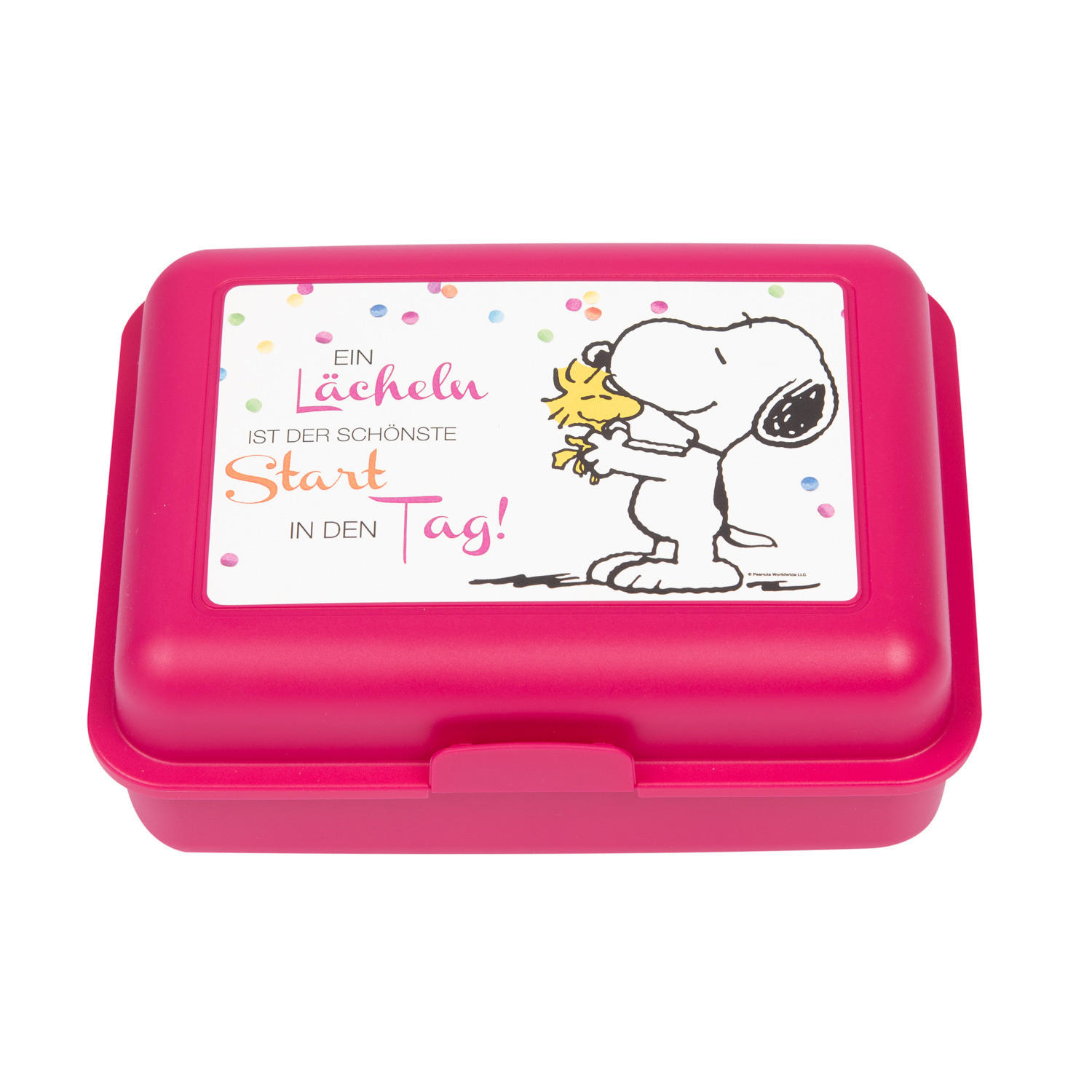 BROTDOSE The Peanuts Snoopy Ein Lächeln ist der schönste Start in den Tag Pink 17,5 x 12,8 x 6,9 cm - Pink, Kunststoff (17.5/6.9/12.8cm) - United Labels