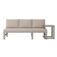 LOUNGESOFA mit Tisch in Khaki - Beige, Metall (69/82/173cm) - KOMHTOM