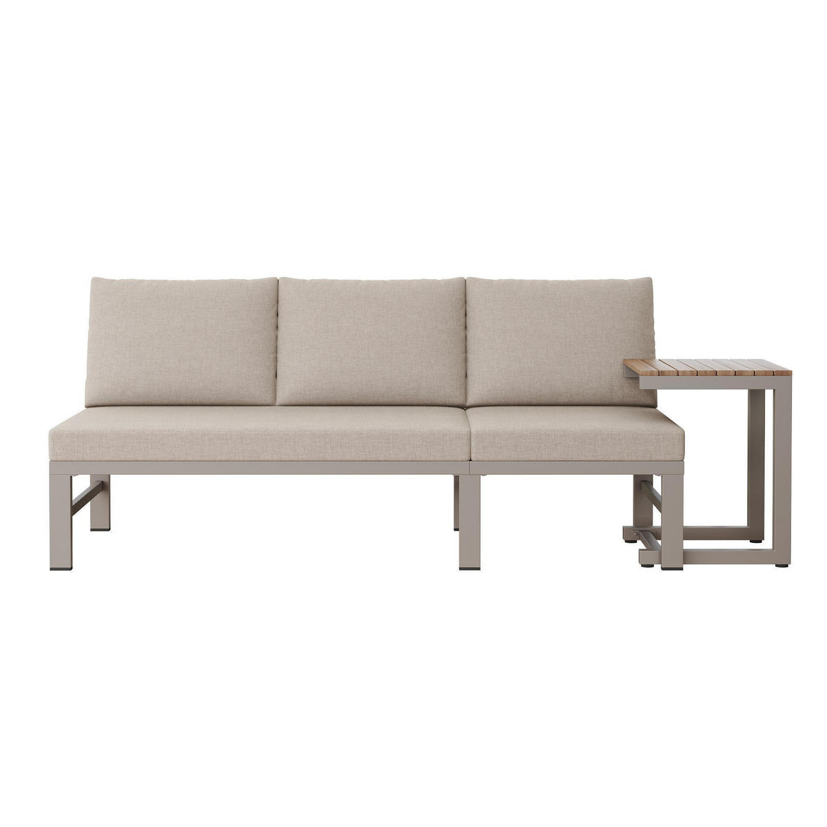 LOUNGESOFA mit Tisch in Khaki - Beige, Metall (69/82/173cm) - KOMHTOM