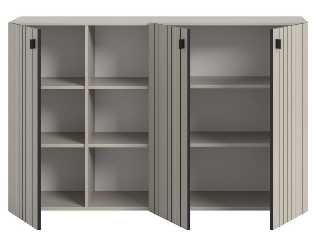 FLURKOMMODE Kaschmir 150 x 96 cm, Schuhschrank mit 9 Fächern - Kaschmir/Schwarz, Holzwerkstoff/Kunststoff (150/96/37cm) - Inn.Furn