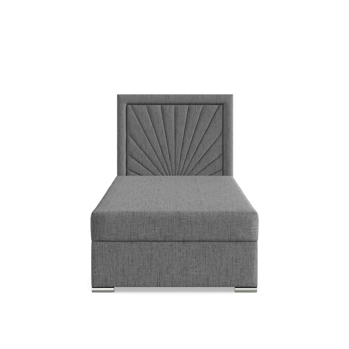 BOXBETT MIT KOPFTEIL 90x200 VICENZA, Grau - Dunkelgrau, Textil (90/200cm) - Mebligo