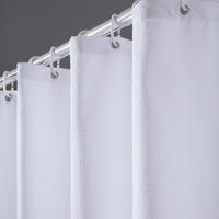 DUSCHVORHANG Waffelstruktur Stoff wasserdicht für Badewanne oder Badezimmer Weiß - Weiß, Textil (200/180cm) - MCBOSON