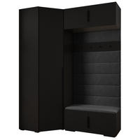 GARDEROBEN-SET 236,7/181,7/47 - Schwarz, Holz/Metall (181.7/236.7/47cm) - Abiks Möbel
