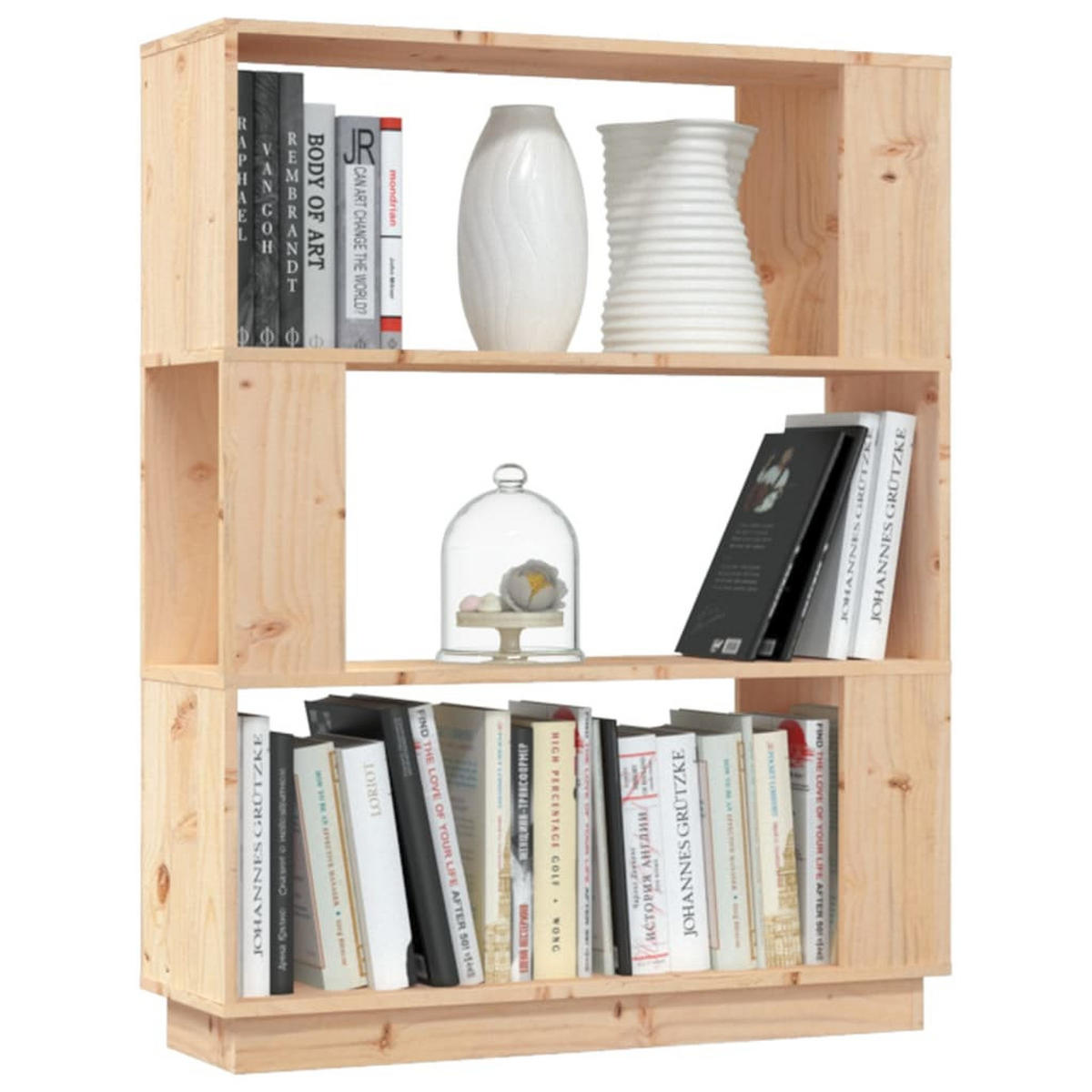 BÜCHERREGAL/RAUMTEILER 80x25x101 cm Massivholz Kiefer - Braun, Holz (80/101/25cm) - furnicato