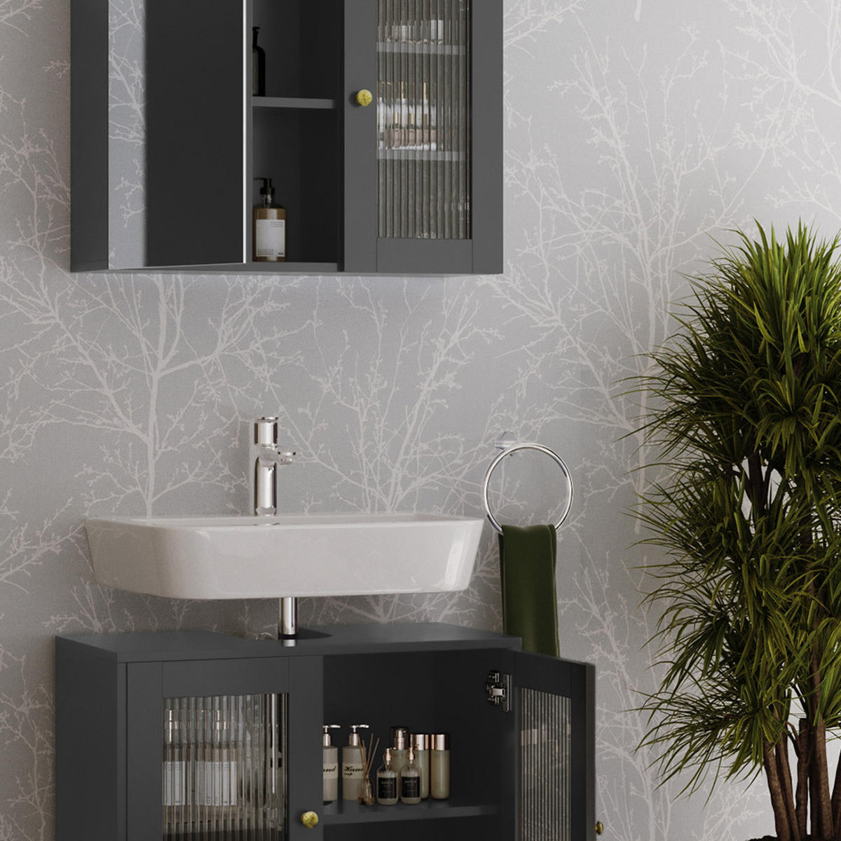 MALTE Šedá - šedá, kompozitní dřevo (60/58/30cm) - Vicco