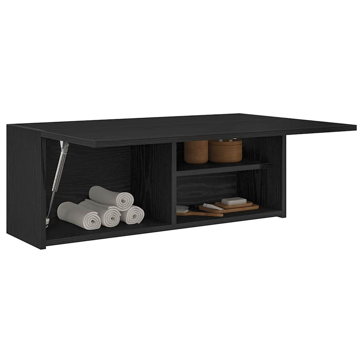 BAD-WANDSCHRANK Schwarz 80/25/30 Cm Holzwerkstoff - Schwarz, Holzwerkstoff (25/30/80cm) - vidaXL
