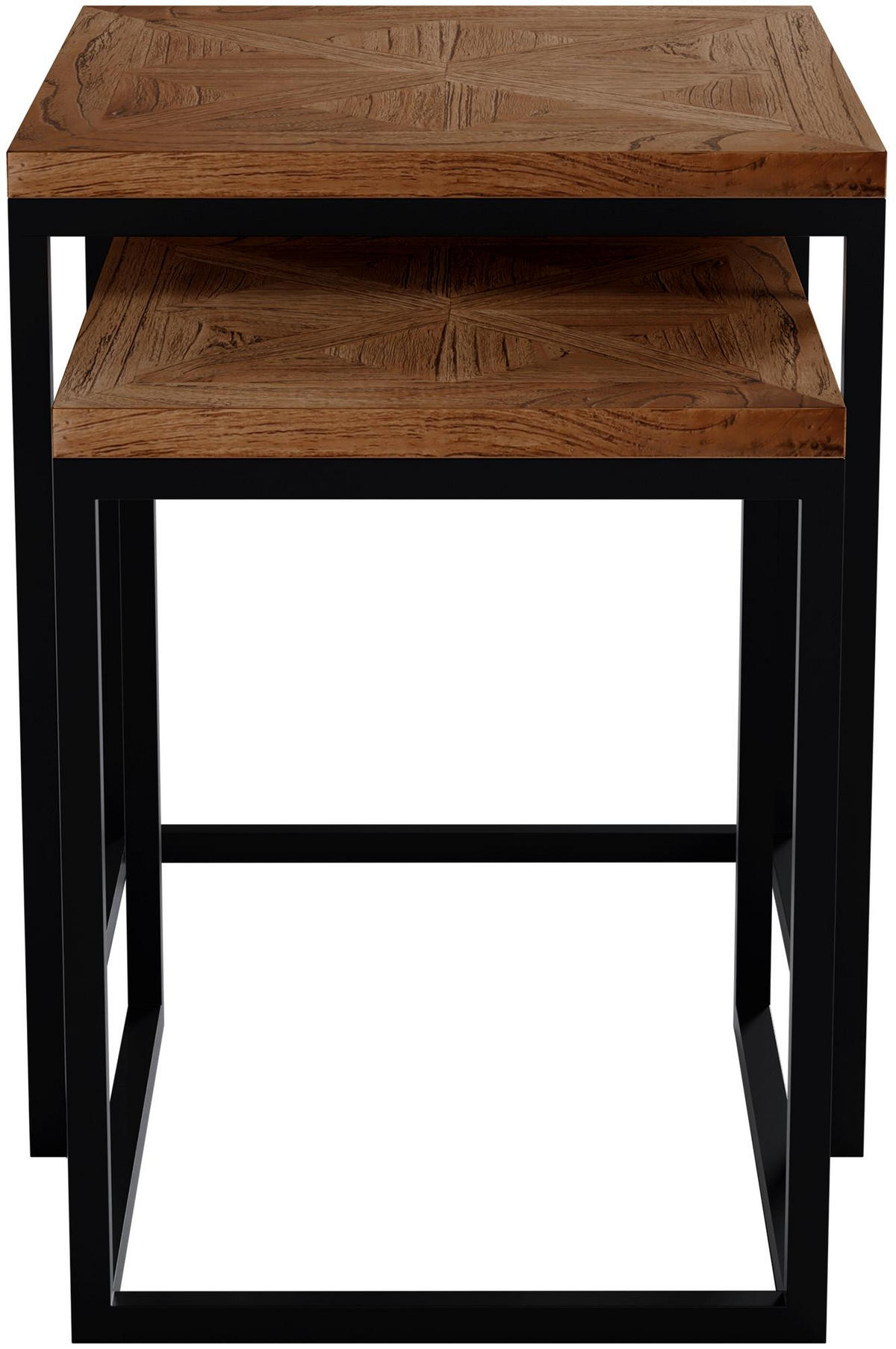 BEISTELLTISCH Bosse 2er Set eckig 48x38x47cm Holz Braun Kleiner - Braun, Holz (38/48/47cm) - DELUKE