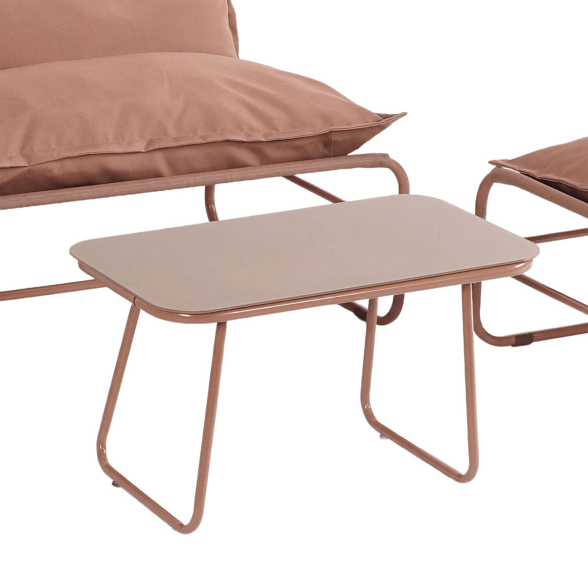 GARTENSET Braun 45/79/44 cm 4er-Set - Braun, Metall - Mobili Rebecca