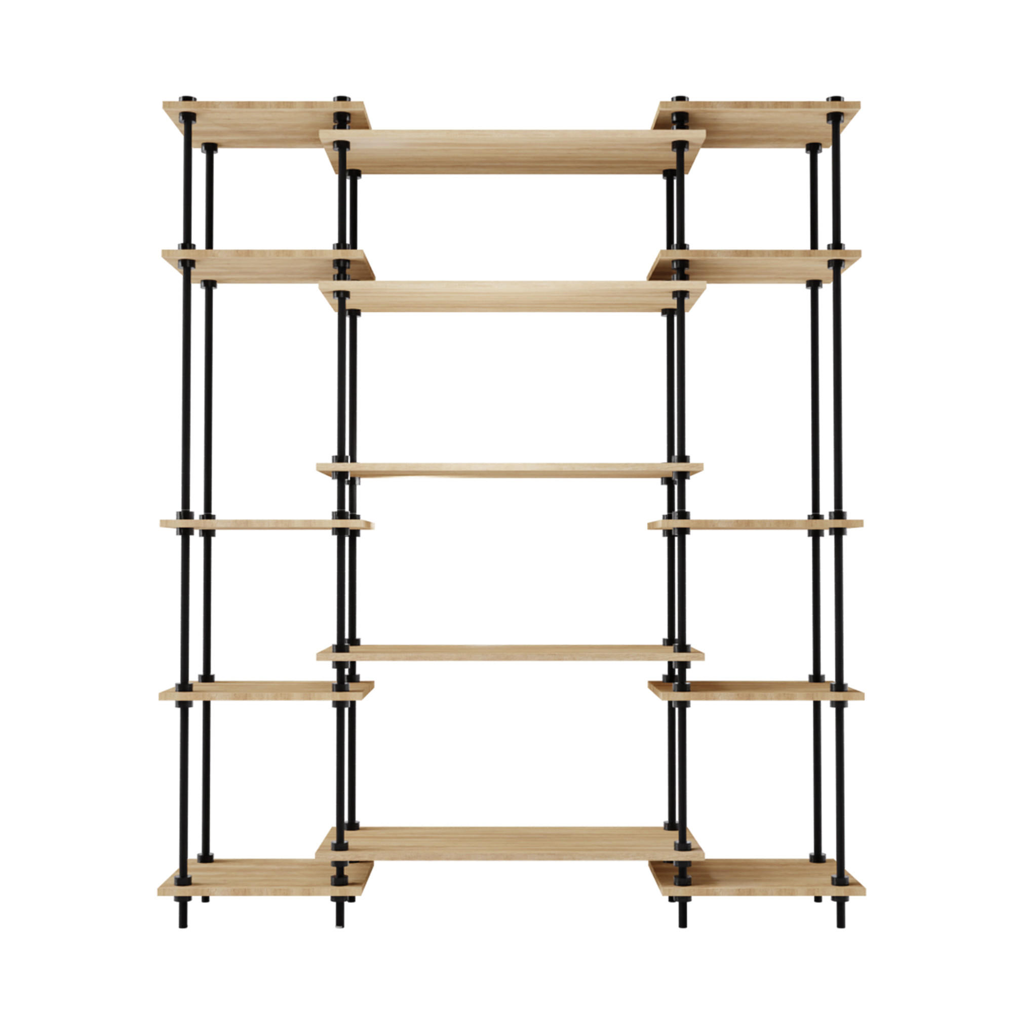 REGALSYSTEM mit Standregalen 185x151x35 - Eiche San Remo, Metall (151/185/35cm) - AR Shelving
