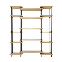 REGALSYSTEM mit Standregalen 185x151x35 - Eiche San Remo, Metall (151/185/35cm) - AR Shelving