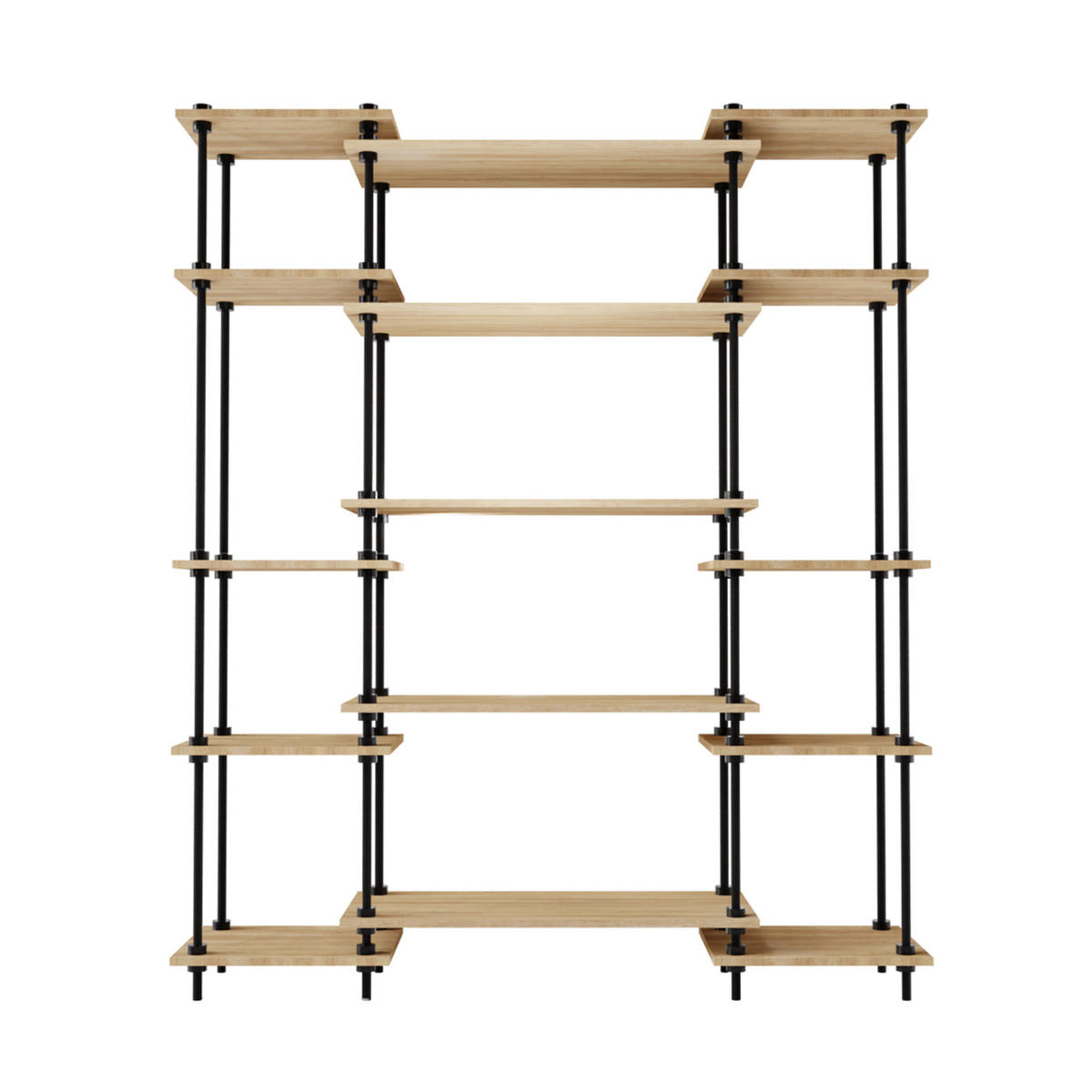 REGALSYSTEM mit Standregalen 185x151x35 - Eiche San Remo, Metall (151/185/35cm) - AR Shelving