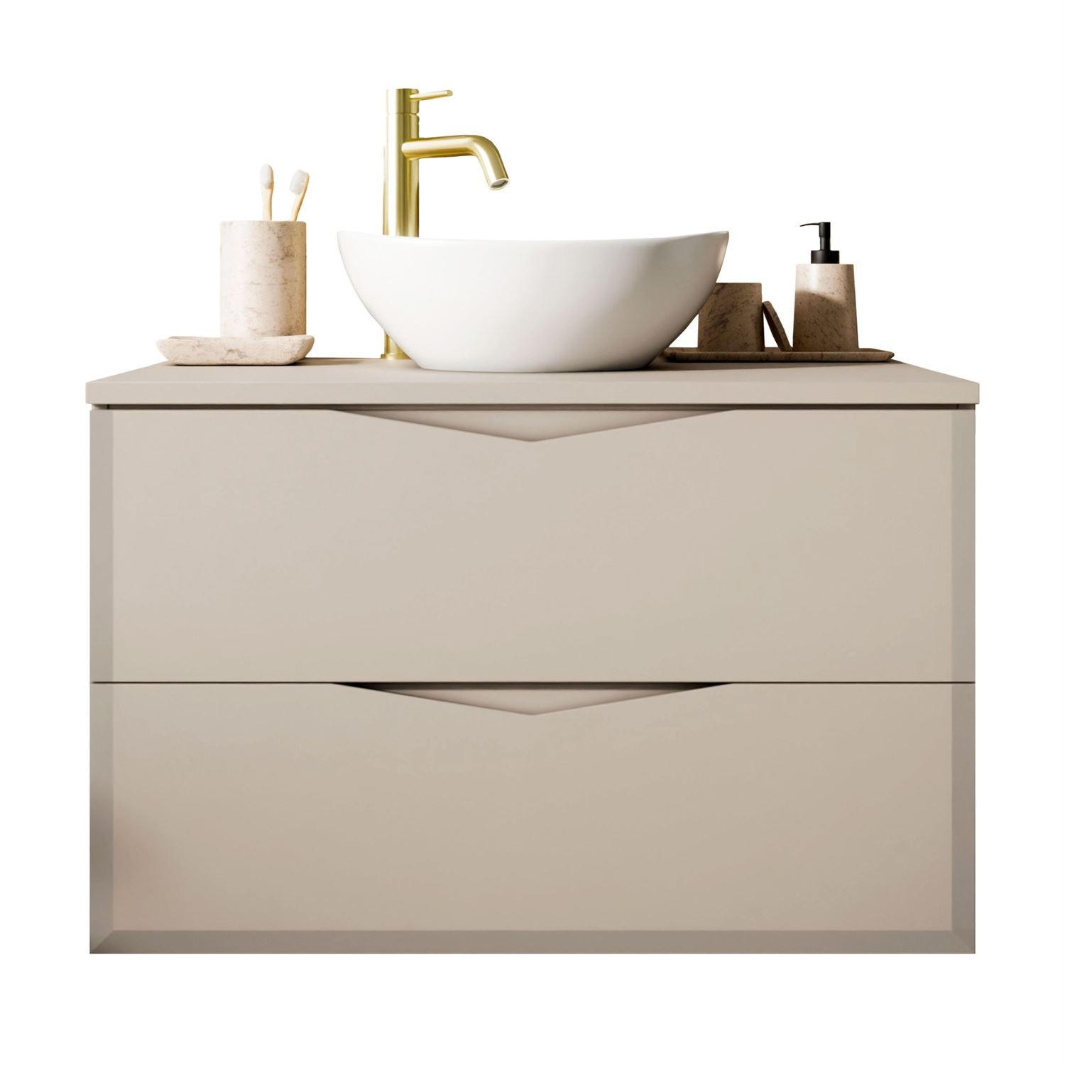 BADEZIMMERSET MIRA I 60 cm - Kaschmir, Holzwerkstoff (60/50/46cm) - Lookway