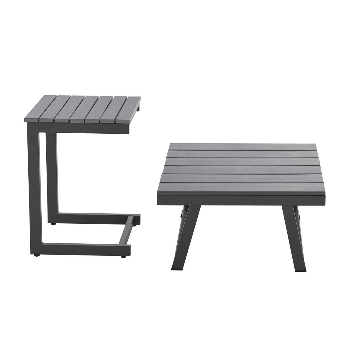 GARTENLOUNGE Grenada (4-tlg.) - Grau, Metall - SVITA