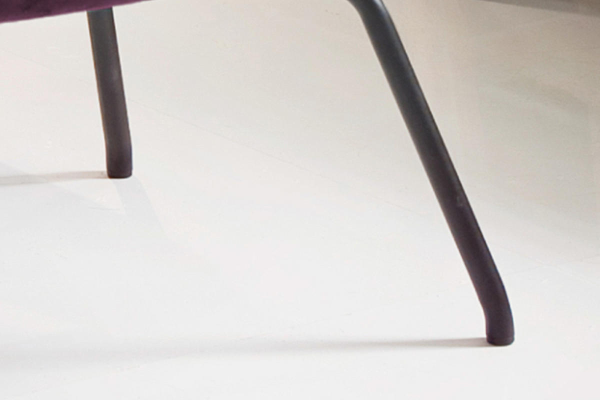 HOCKER LOTTE Violett Velvet - Violett, Textil/Metall (57/44/52cm) - KAWOLA