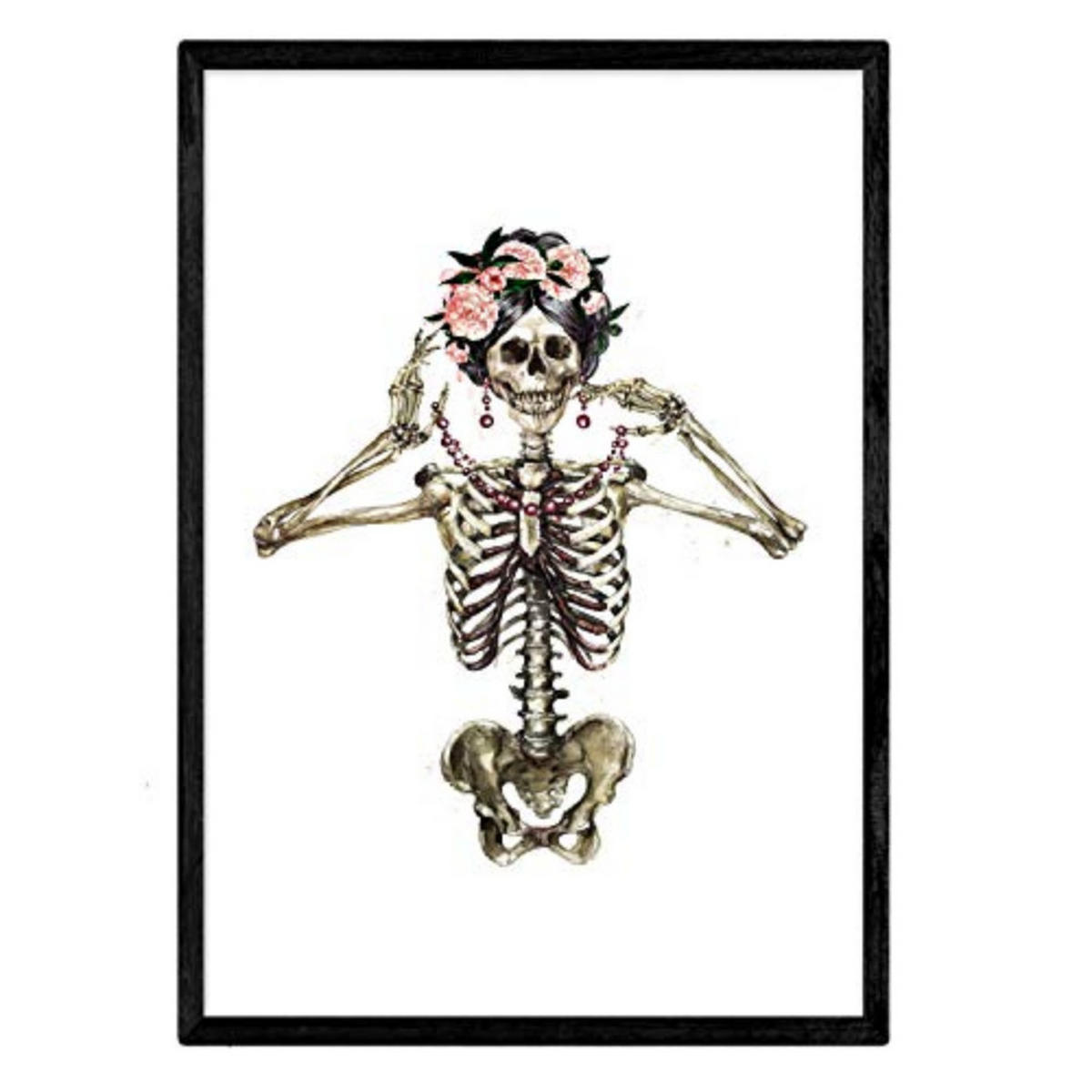POSTER Skeleton Schmuck Aquarell A3 Rahmenlos - Klar, Papier (29.7/5/42cm) - Nacnic