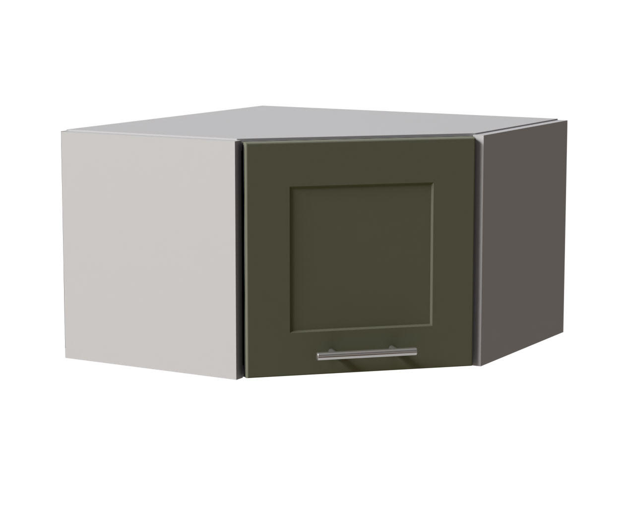 ECKHÄNGESCHRANK Oslo W10/60/36 Grau / Reed Green Matt 60 / 60 / 36cm - Grau/Grün, Holz/Holzwerkstoff (60/36/60cm) - Feldmann-Wohnen