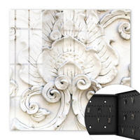 SCHLÜSSELBOX Schwarz 30x30 cm- Türöffnung nach rechts - Blumenschmuck - Weiß, Metall (30/30/5cm) - TULUP