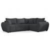 ECKSOFA L Form Malatya MAX Dunkelgrau 246/145/82 cm stilvolle mit Schlaffunktion R - Dunkelgrau/Schwarz, Kunststoff/Textil (235/175cm) - AX Living