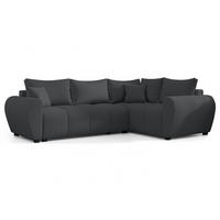 ECKSOFA L Form Malatya MAX Dunkelgrau 246/145/82 cm stilvolle mit Schlaffunktion R - Dunkelgrau/Schwarz, Kunststoff/Textil (235/175cm) - AX Living