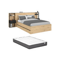 BETT mit Bettkasten - 2 Personen - Holz, Platte - Schwarz, Naturfarben Hell - Schwarz/Naturfarben, Holz (160/200cm) - Vente-Unique