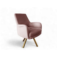 SESSEL Valerie In Elisa Velvet - Altrosa, Holzwerkstoff/Textil (74/100/92cm) - Fun Möbel