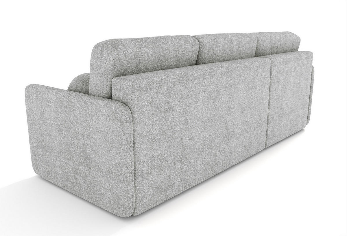 ECKSOFA Bloom Grau Bouclé - Grau, Textil (212/142cm) - Selsey