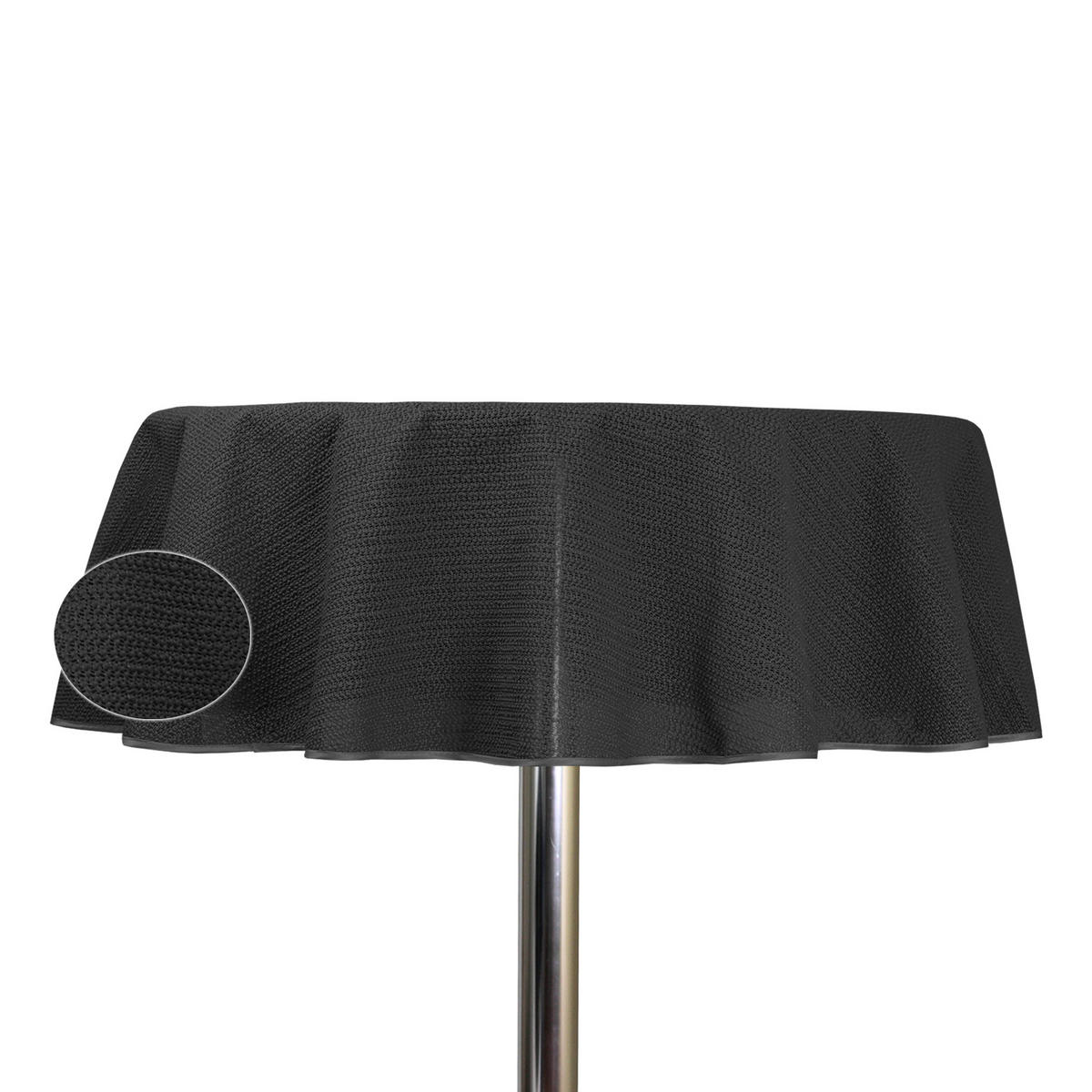 GARTENTISCHDECKE rund 140 cm Schwarz - Schwarz, Kunststoff (140cm) - TiborTex
