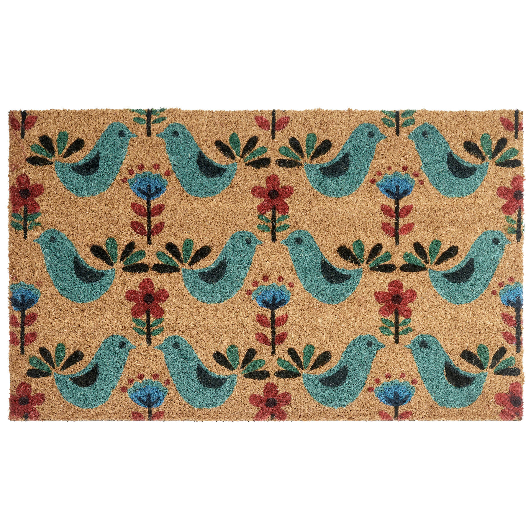 FUSSMATTE Bunt 45/75 cm Vogel Kokosfasern Tanana - Multicolor, Textil (45/75cm) - Beliani