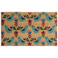 FUSSMATTE Bunt 45/75 cm Vogel Kokosfasern Tanana - Multicolor, Textil (45/75cm) - Beliani