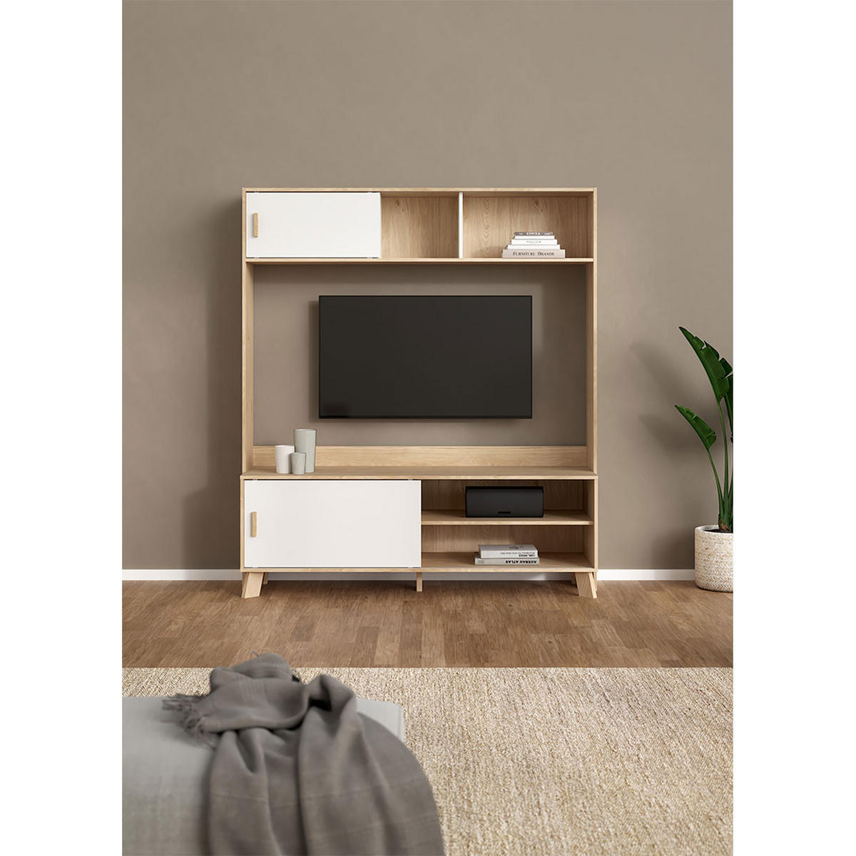REGALSYSTEM, Ikast, Eiche, Holzwerkstoff, 159 x 49 x 181 cm - Eichefarben, Holzwerkstoff (159/181/49cm) - ebuy24