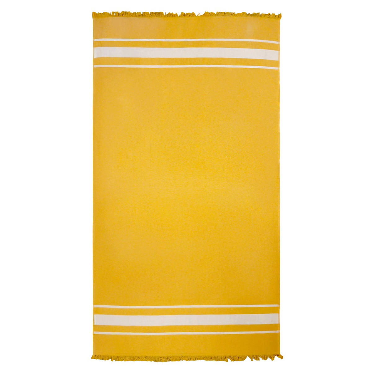 HAMAMTUCH mit Frottee gefüttert Gelb 90x170 340g/m² - Karibik Sonnenblume - Gelb, Textil (170/90cm) - LE COMPTOIR DE LA PLAGE