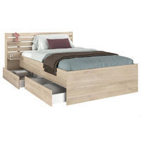 STAURAUMBETT Eiche japanisch, Bett Liegefläche 120 x 200 cm - Eichefarben, Holzwerkstoff/Metall (120/200cm) - Parisot Meuble