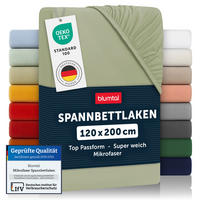 SPANNBETTLAKEN 120/200/30 cm Olivgrün - Olivgrün, Textil (120/200cm) - Blumtal