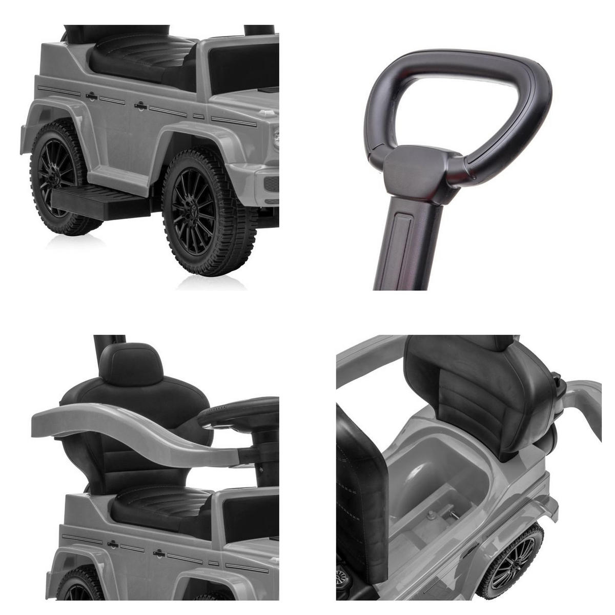 RUTSCHER Mercedes Benz G350D weiß Sonnendach, Schiebestange, Musik - Weiß, Kunststoff (86/40/95cm) - Lorelli