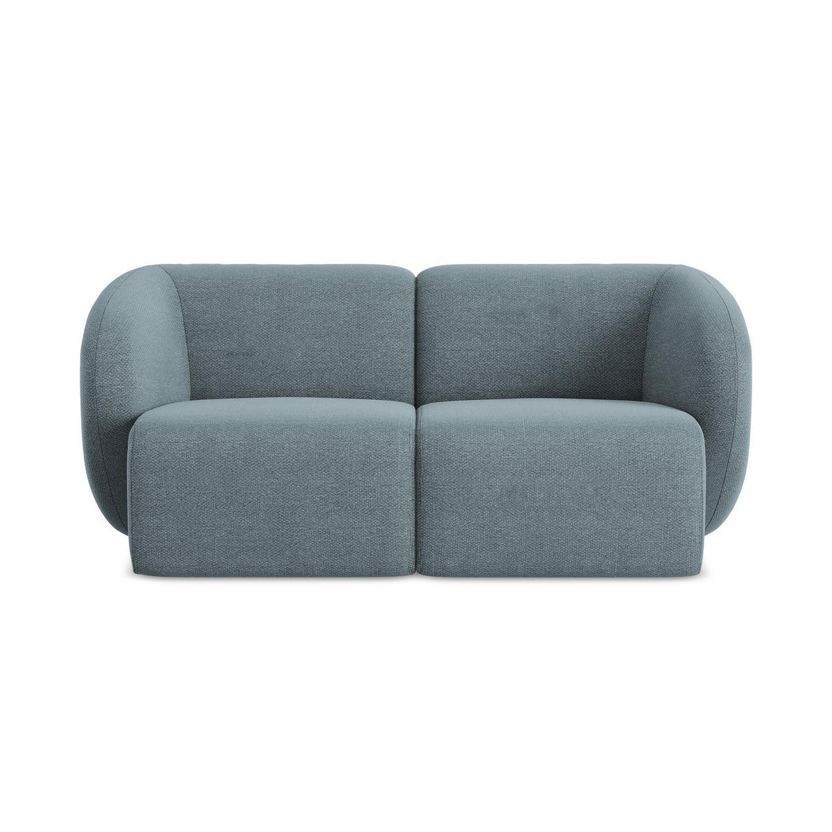 2-SITZER-SOFA Bouclé Stoff Blau - Blaugrau/Schwarz, Holzwerkstoff/Kunststoff (174/75/94cm) - LaMiaSofa