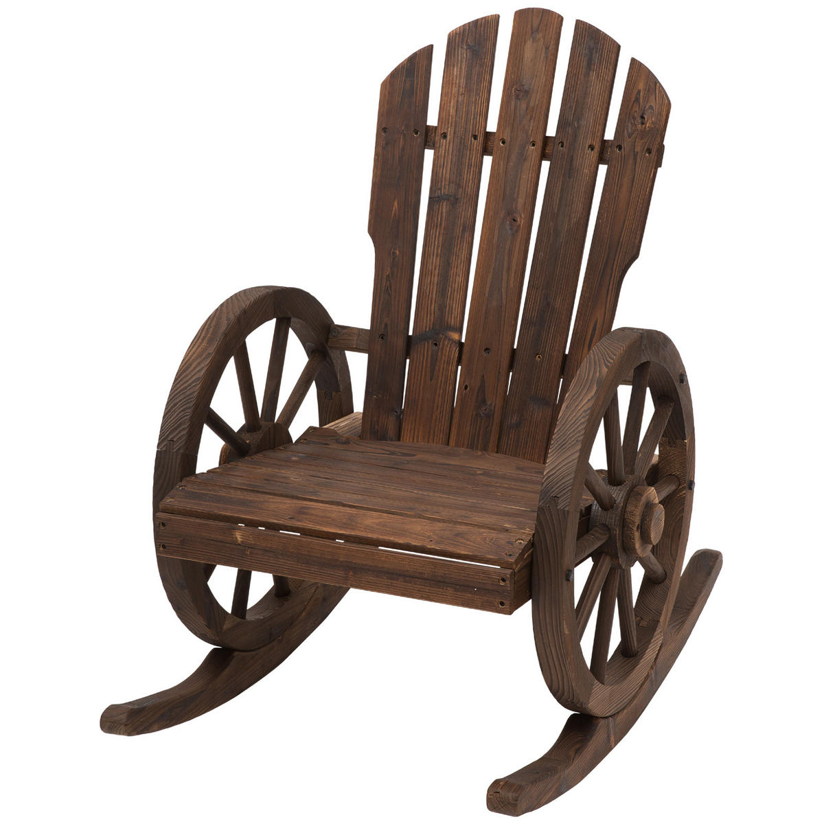 SCHAUKELLSTUHL DE-06950, versiegeltes Massivholz wetterbeständig - Dunkelbraun, Holz (88/92/68cm) - ComfortXL