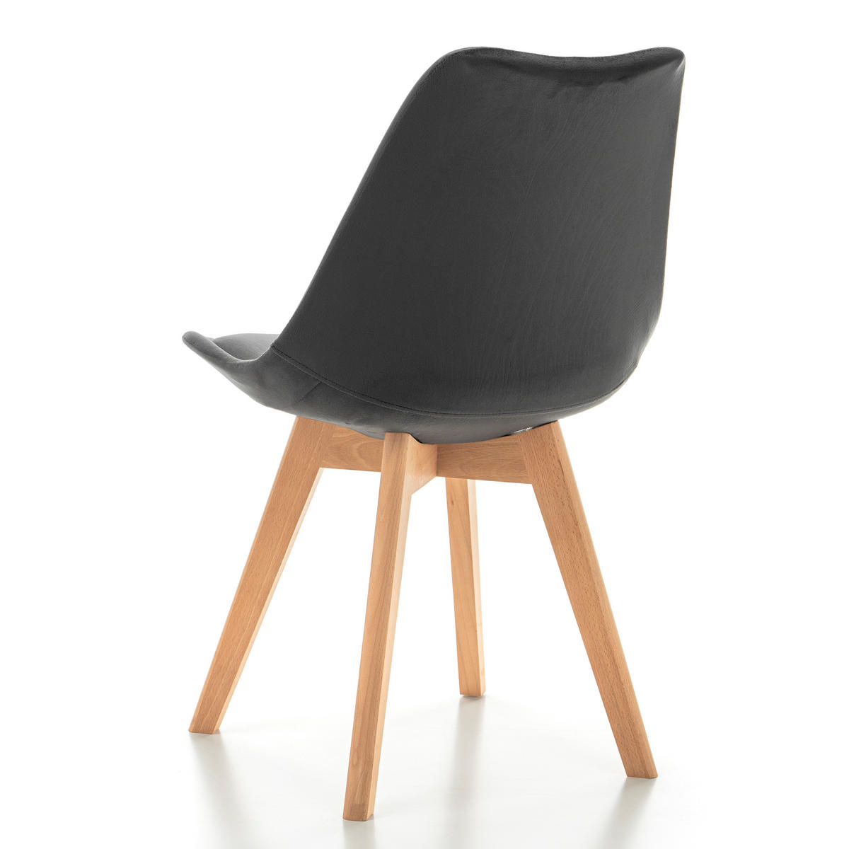 STUHL Dublin modern grau, Holzbeinen - Veloursstoff und Polsterschaum - Naturfarben/Grau, Holz/Textil (50/83/54cm) - NEW HOME