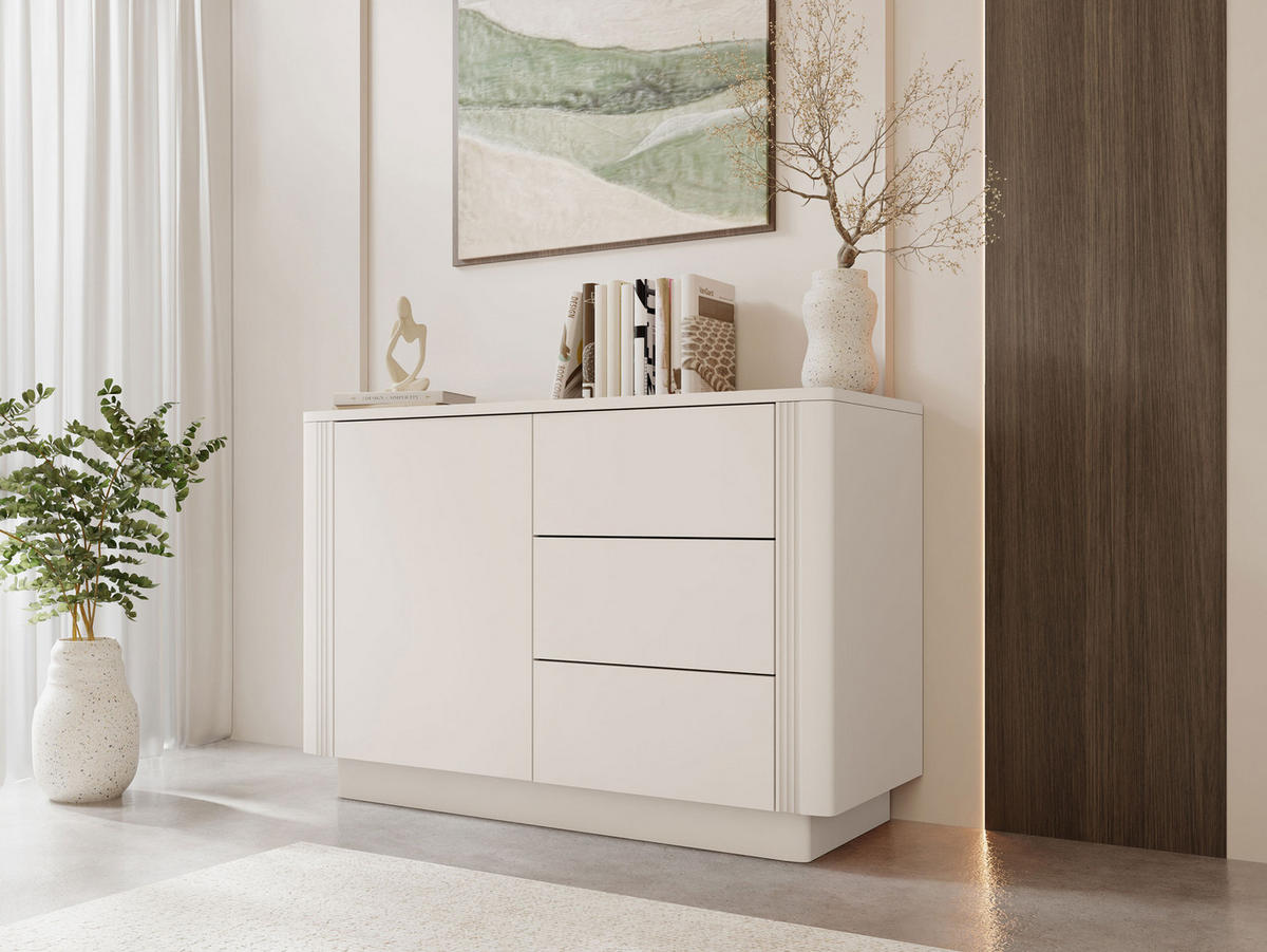 KOMBIKOMMODE Netari 1D3SZ - Sandfarben, Holzwerkstoff (100/69/40cm) - MIRJAN24