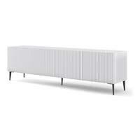 TV LOWBOARD Weiß, Weiß, Schwarz 200/56/42 - Schwarz/Weiß, Holzwerkstoff (200/56/42cm) - RAUMHIRSCH FURNITURE