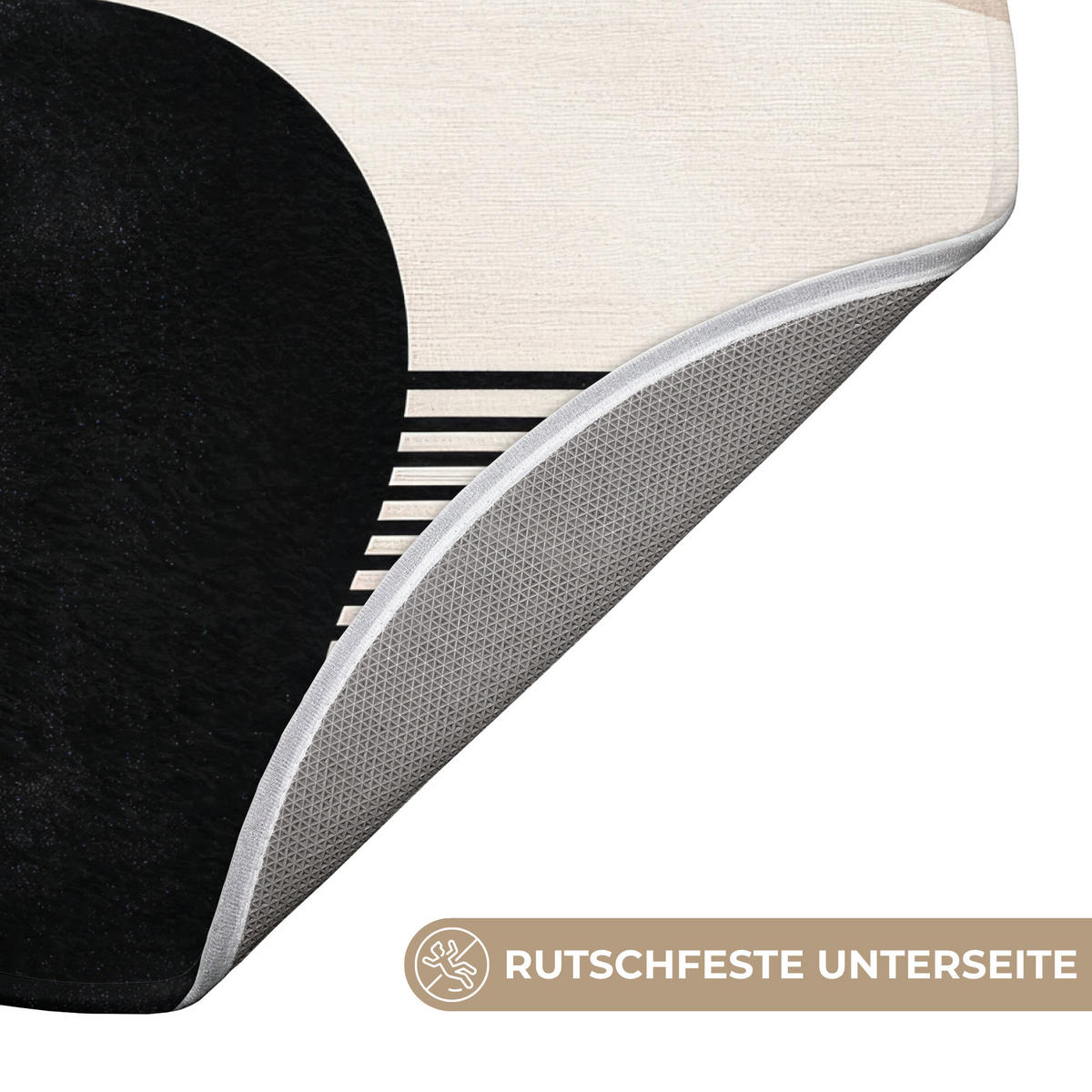 KÚPEĽŇOVÁ PREDLOŽKA Abstraktné - Japonské - Béžové - Moderné 70x70 cm - čierna/béžová, textil/plast (70/70cm) - OnlyWow