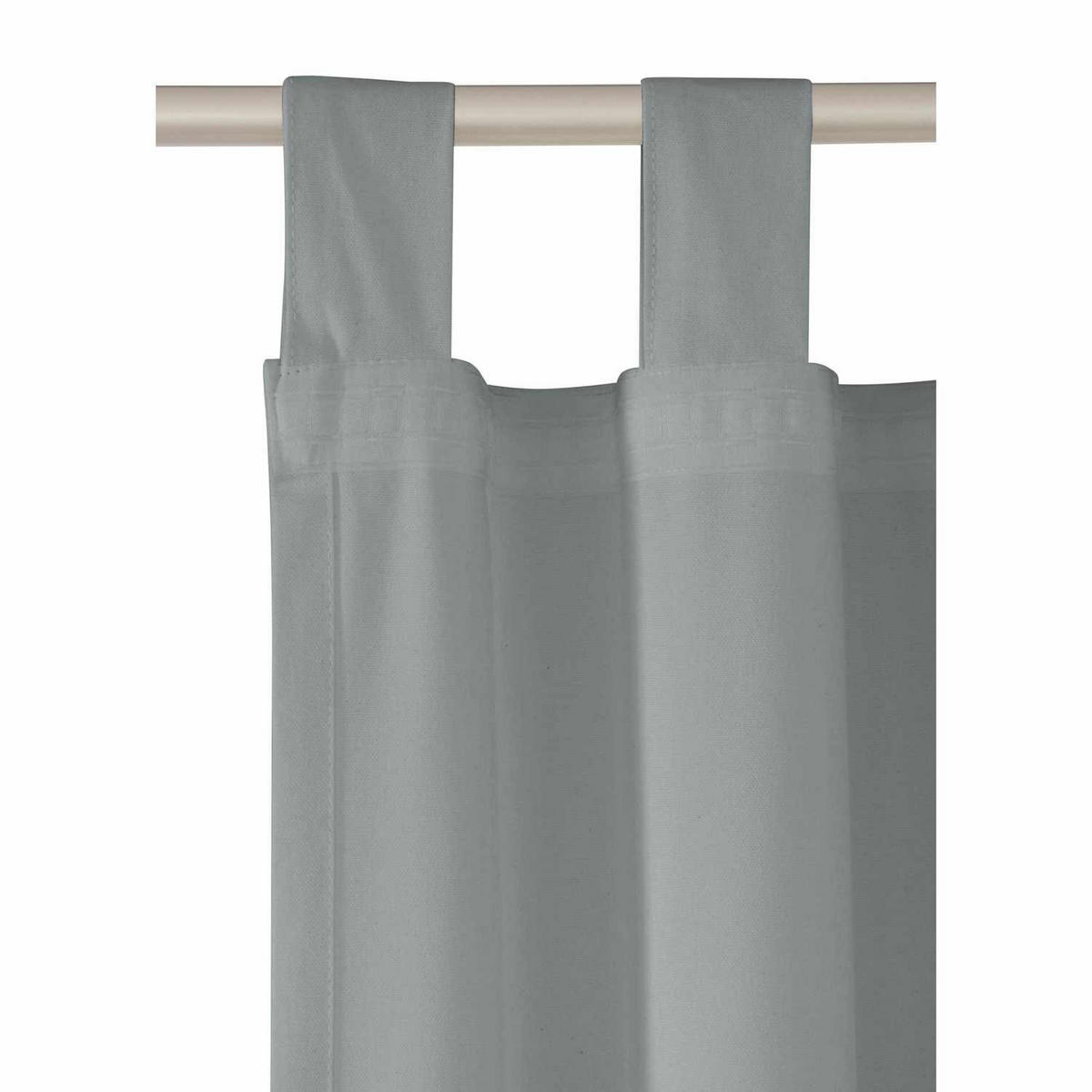 SCHLAUFENVORHANG IM UNI DESIGN DOVE Blickdicht - Edelstahlfarben, Textil (140/0.5/255cm) - Tom Tailor